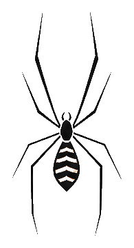 Tiny tiger-striped spider mark for Bugaboo Threads