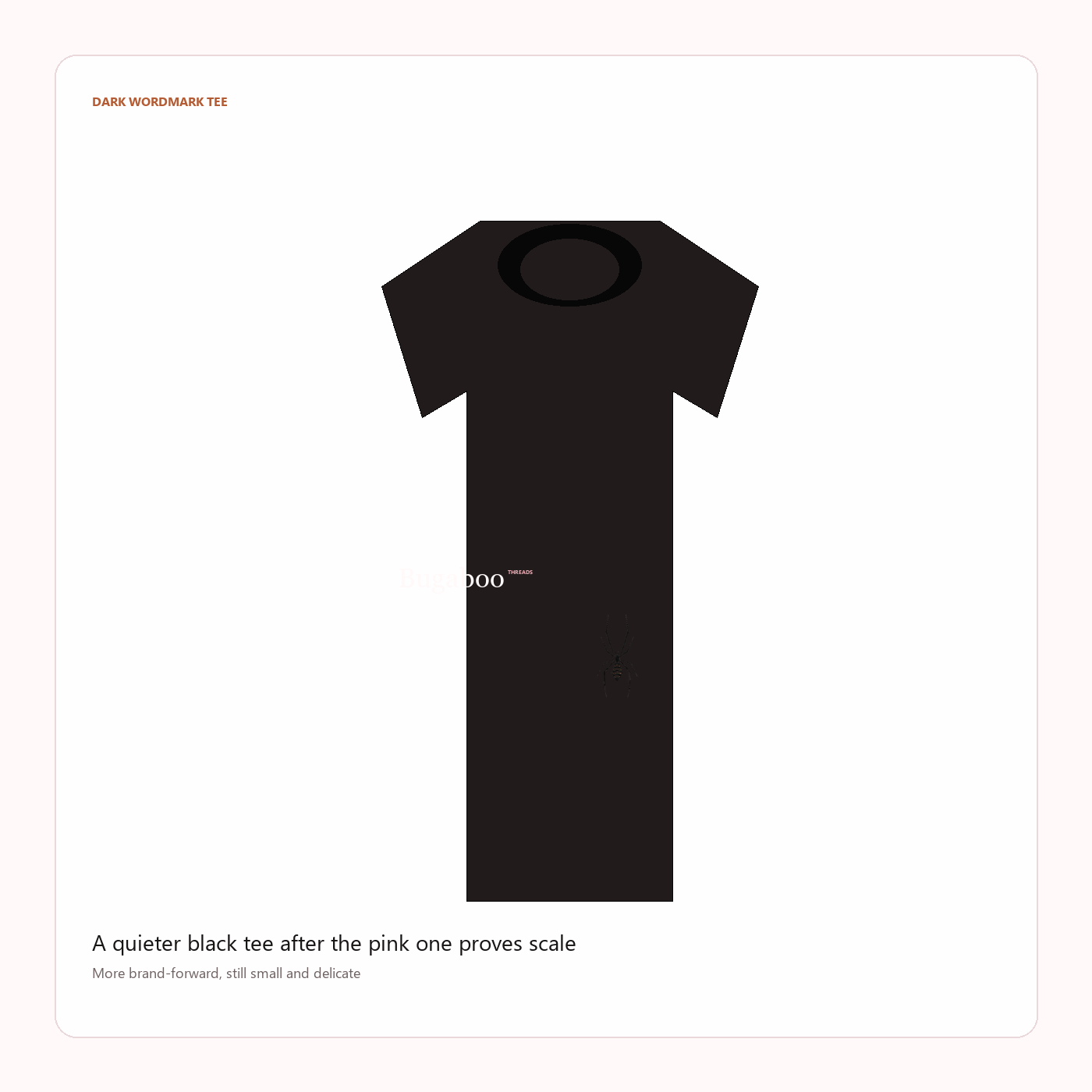 Bugaboo Threads dark wordmark tee concept
